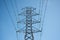 HIgh voltage transmission network lines in Australia . Double Circuit Steel pole transmission tower