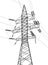 High voltage transmission systems. Electric pole. Power lines. A network of interconnected electrical. Energy pylons