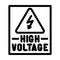 high voltage warning electric line icon vector illustration