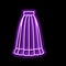 high waisted skirt neon glow icon illustration