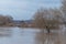 High water after heavy rainfall and snow melting in january drowned the flooded coast as weather catastrophe