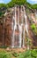 High waterfall in the mountains