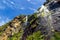 High waterfalls in Milford Sound, New Zealand