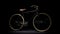 high wheel bicycle in dark background.