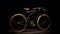 high wheel bicycle in dark background.
