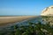 The high white  cliffs on the shore of the Channel at Escalles