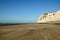 The high white  cliffs on the shore of the Channel at Escalles