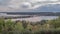 A High Wide Angle Timelapse Shot of Traffic Crossing the Hudson Bridge over the St. Croix River