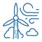 high wind energy mill doodle icon hand drawn illustration