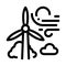 High wind energy mill icon vector outline illustration