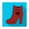 High women red shoes for everyday wear .Different shoes single icon in flat style vector symbol stock illustration.