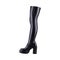 High women`s autumn-winter leather boots above the knee