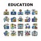 Higher Education And Graduation Icons Set Vector