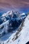 Higher than clouds - areal view of Mount McKinley glaciers, Alaska