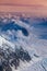 Higher than clouds - areal view of Mount McKinley glaciers, Alaska