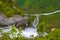 Highest freefall waterfall Vettisfossen from above Utladalen Norway norwegian landscapes