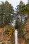 The highest part of the Multnomah waterfall located on Multnomah Creek in the Columbia River Gorge, Oregon