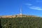 Highest Peak of Moravia, Praded 1492 m. Transmitter and lookout tower on the hill. Jeseniky Mountains Czech Republic