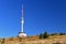 Highest Peak of Moravia, Praded 1492 m. Transmitter and lookout tower on the hill. Jeseniky Mountains Czech Republic