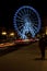 Highest portable Ferris Wheel in Europe at night