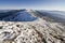 Highest Ukrainian mountain ridge autumn panorama