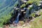 The highest waterfall in National park Giant mountains in Czech republic