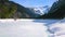 The highland Gosausee lake in winter, Gosau, Salzkammergut, Austria