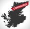 Highland SCOTLAND UK region map with Coronavirus warning illustration
