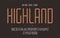 Highland vector condensed light retro typeface, uppercase letter