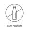 Highlight the allergenic potential of dairy products with the Dairy Products Line Vector Icon, representing the common