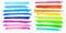 Highlight brush stroke set vector color marker pen lines underline transparent background