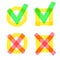 Highlight marker check marks. Check and cross highlight marker sign, checklist marking logo, reject and accept mark