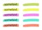Highlight marker for text to mark yellow green element vector or felt tip pen paint stripe strikethrough isolated hand drawn