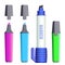 Highlighters broad felt-tipped pens with covers vector illustration