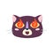 Highlights Stories cover, avatar, emoji: passion, fire in the eyes. Cute funny cat face