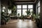 a highly curated mix of plants and greenery in a sleek indoor setting