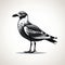 Highly Cute Seagull Silhouette: Vector Primitive Drawing