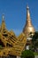 The highly decorated covered approach to the Shwedagon pagoda