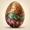 Highly decorated egg with vibrantly colorful pattern