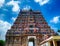 Highly decorated gopuram entrance to Shiva Nataraja temple