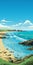 Highly Detailed 2d Illustration Of Bude, Cornwall\\\'s Beautiful Lagoon