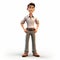 Highly Detailed 3d Animated Male Figure On White Background