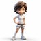 Highly Detailed 3d Render Of Cartoon Girl Tennis Player