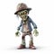 Highly Detailed 3d Render Cartoon Zombie Character With Hat
