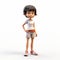 Highly Detailed 3d Render Of Fiona: Animated Girl In White Shorts