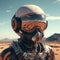 Highly Detailed Atompunk Tech Suit In The Desert