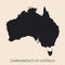 Highly detailed Australia map with borders isolated on background