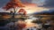 Highly Detailed Autumn Landscape Painting With Romantic Riverscapes