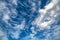 Highly detailed blue cloudy sky background