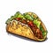 Highly Detailed Cartoon Taco Illustration With 2d Game Art Style